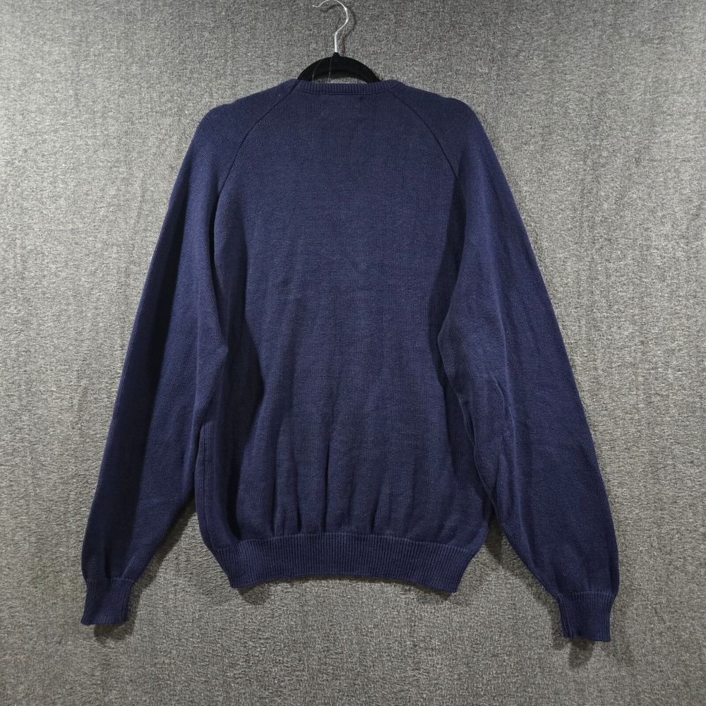 VINTAGE‎ Isle Of Cotton Mens Sweater Pullover Cotton Navy Blue V Neck USA XL NWT - Picture 6 of 7